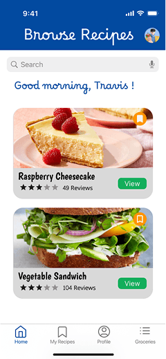 My Recipes Screen