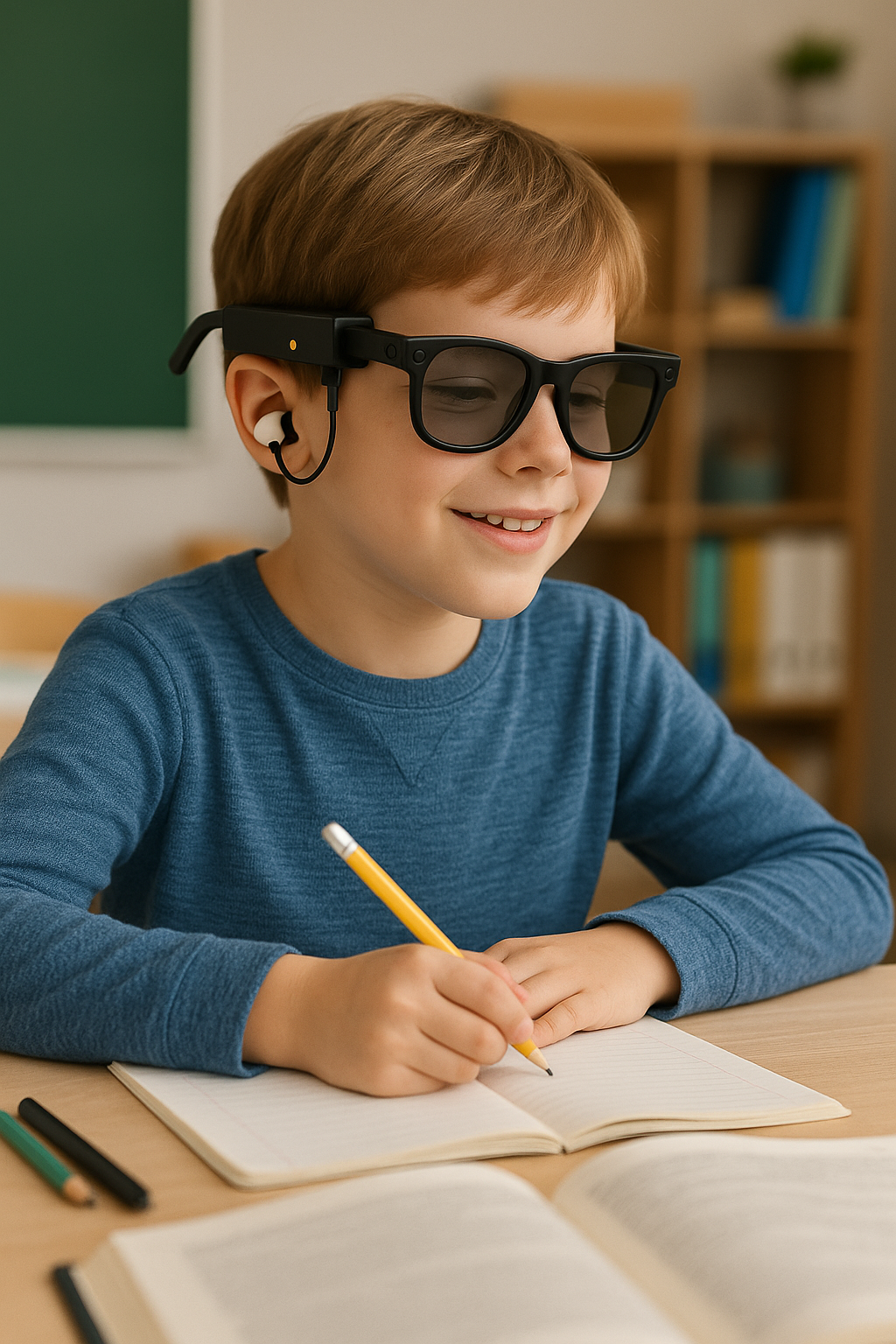 Student wearing NestSpecs in classroom